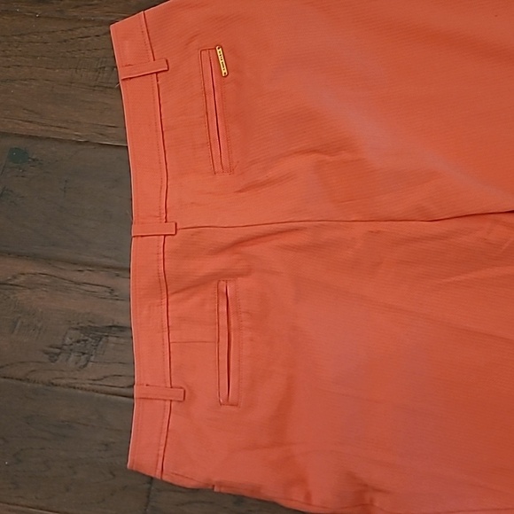 Anne Klein women's coral pink cropped pants with textured pattern size 14 - Picture 4 of 9